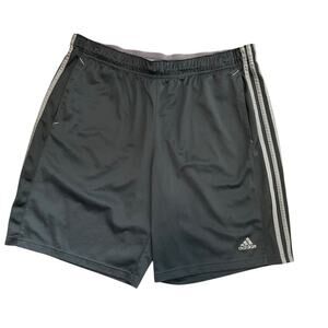 Adidas Climalite Men’s Black Grey 3-Stripe Performance Shorts XL / 4XO
